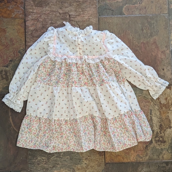 1980's CALICO TODDLER DRESS 80's vintage 3 - Picture 4 of 6